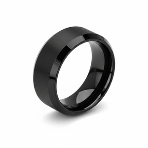 PORTENT — hero shot — men's tungsten carbide wedding ring | Aydins Jewelry