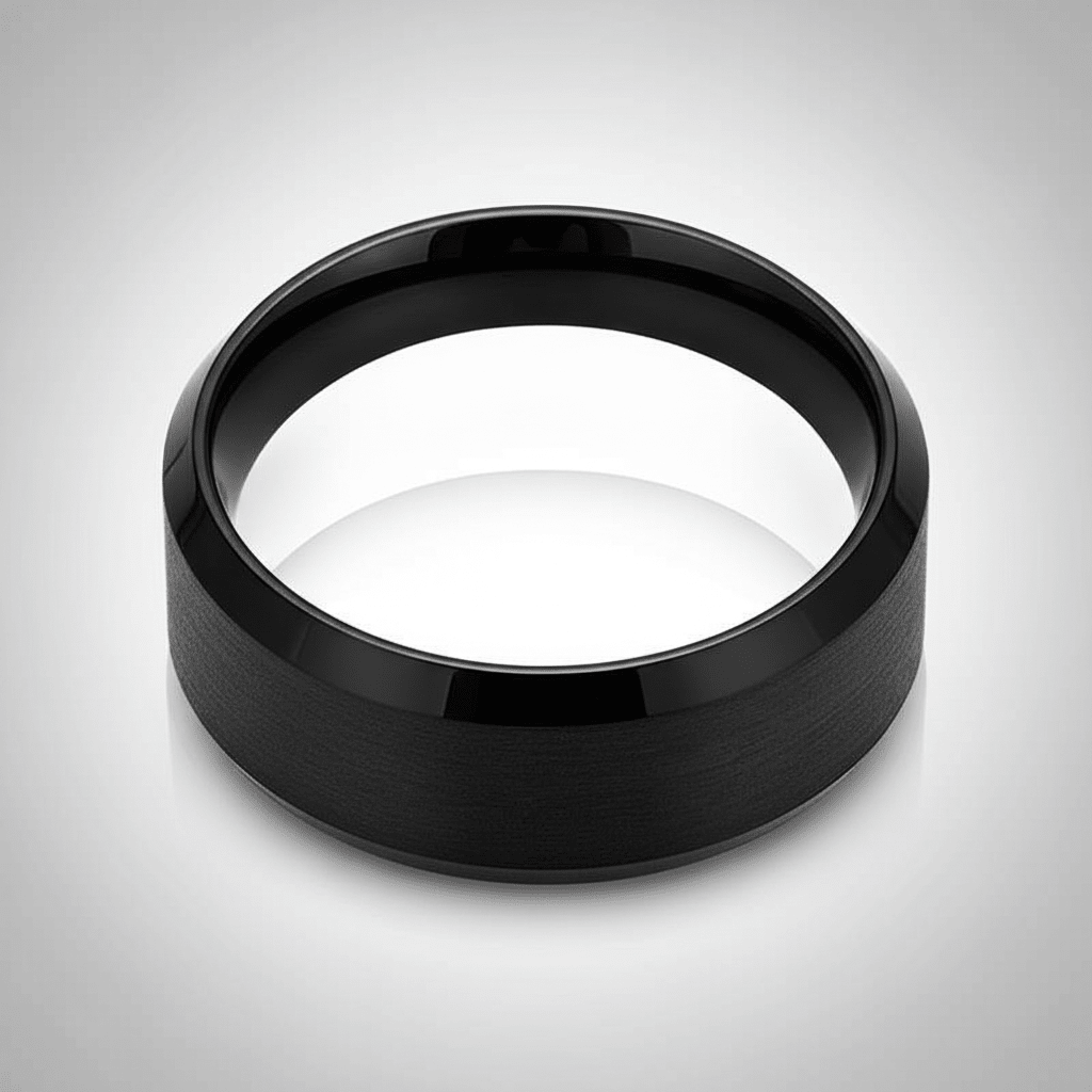 PORTENT — alternate angle — men's tungsten carbide wedding ring | Aydins Jewelry