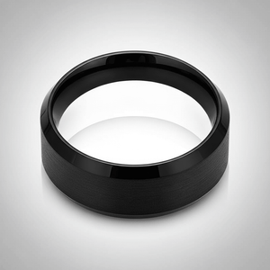 PORTENT — alternate angle — men's tungsten carbide wedding ring | Aydins Jewelry