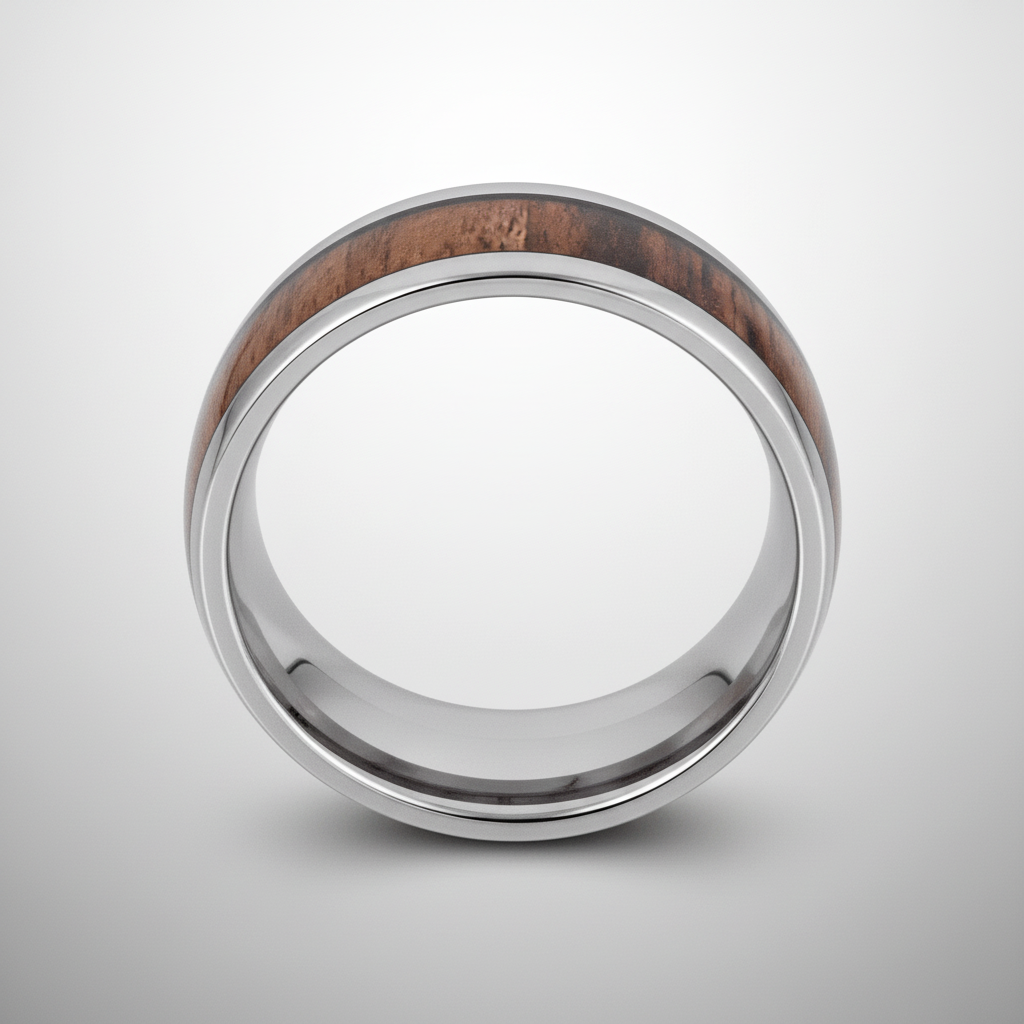 PRANCE — close-up detail — men's tungsten carbide wedding ring | Aydins Jewelry