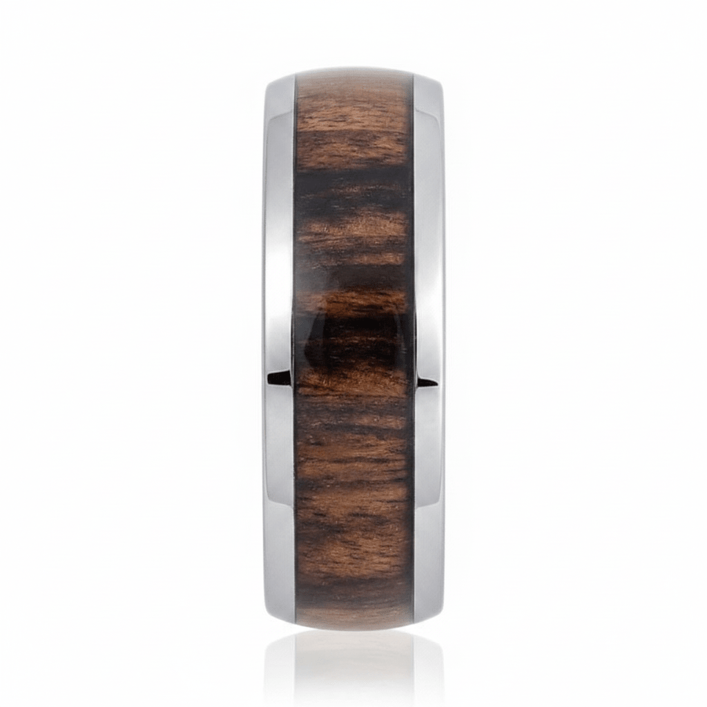 PRANCE — angled view — men's tungsten carbide wedding ring | Aydins Jewelry