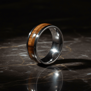 PRANCE — detail view — men's tungsten carbide wedding ring | Aydins Jewelry