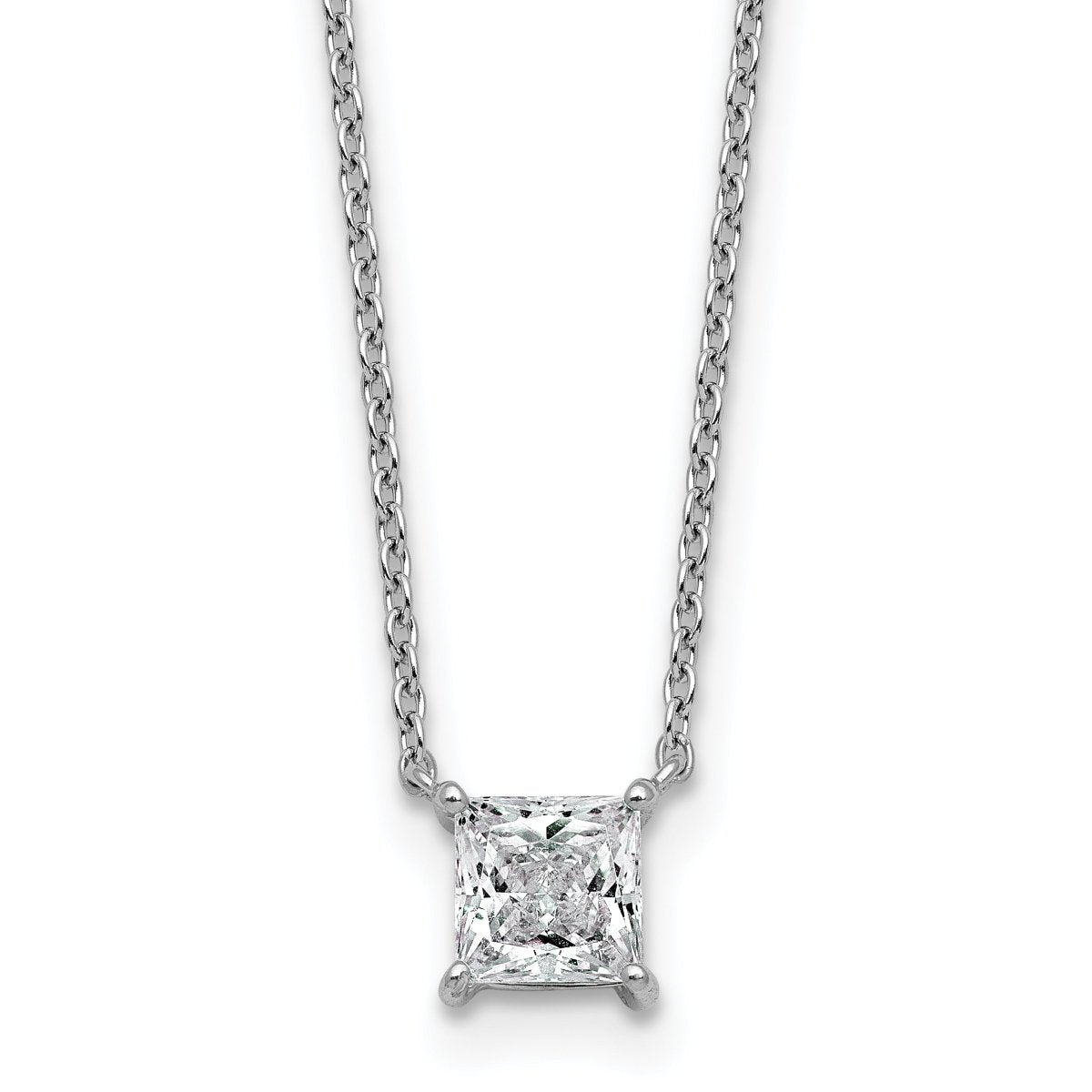 Princess Cut Diamond Pendant Necklace 0.75 ct 925 silver lab grown diamond necklace supplier photograph