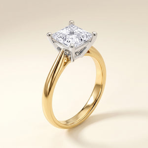 INGRID princess lab-grown diamond ring in 14K two-tone gold, studio hero, approx. 1 ct center
