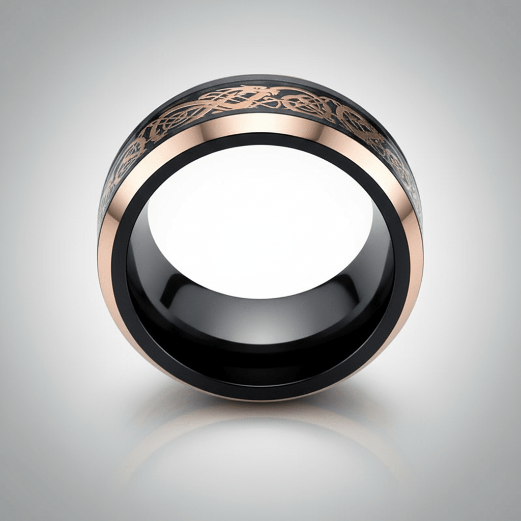 PROTO — Center-through axial view — men's tungsten wedding ring.