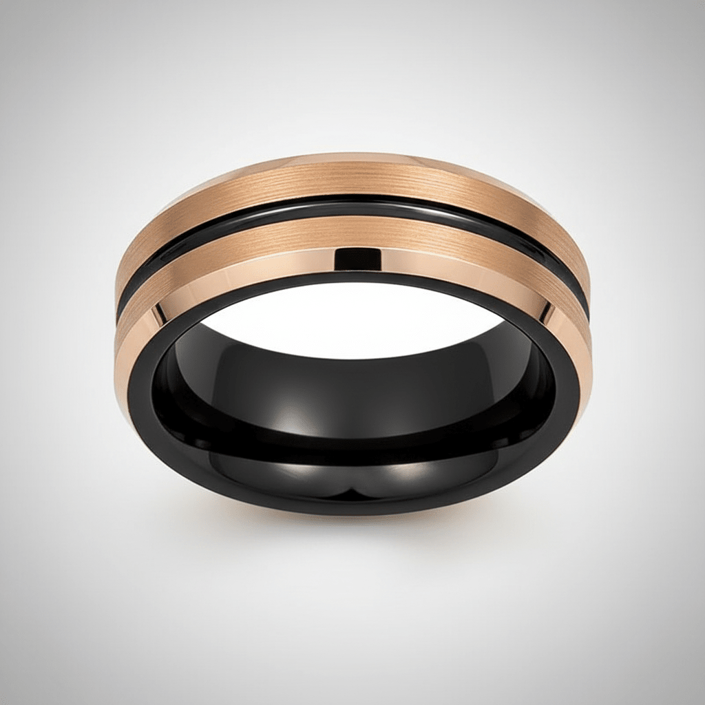 QUAKE — alternate angle — men's tungsten carbide wedding ring | Aydins Jewelry