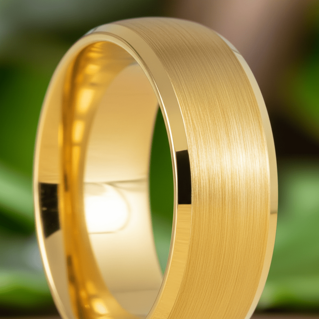 RADIANCE — Extreme macro detail — men's tungsten wedding ring.