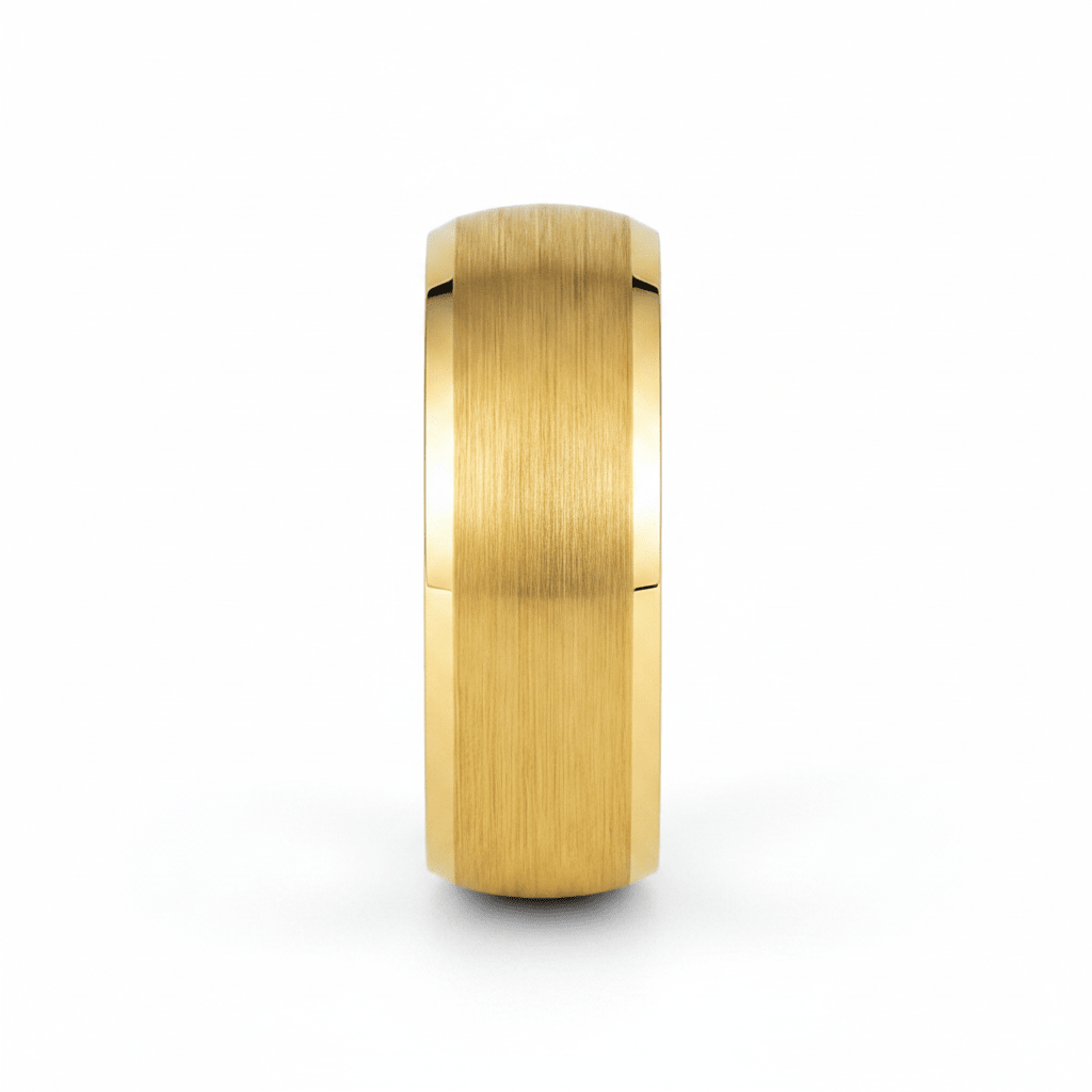 RADIANCE — Front-facing straight-on view — men's tungsten wedding ring.