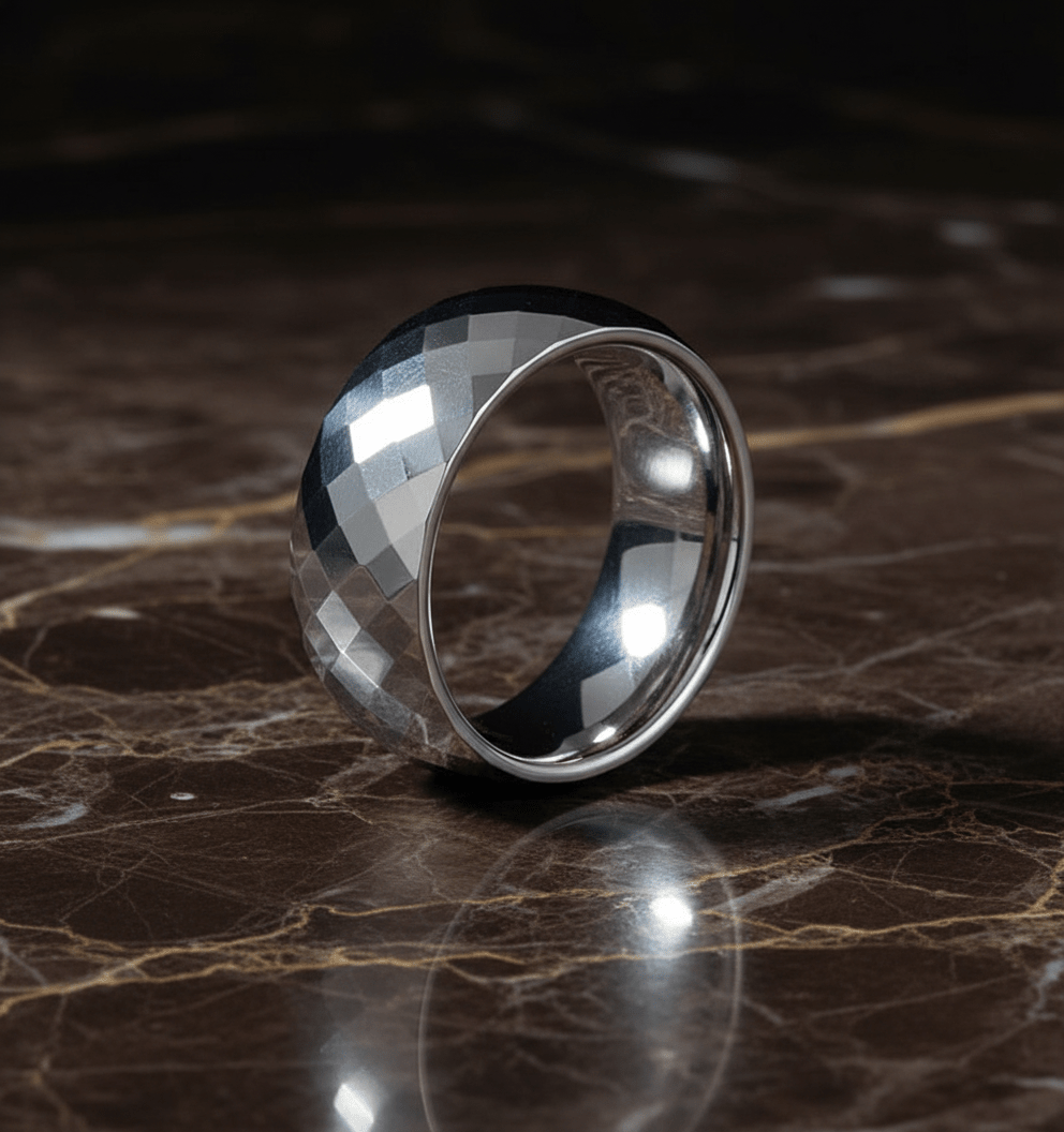 RANGER — detail view — men's tungsten carbide wedding ring | Aydins Jewelry