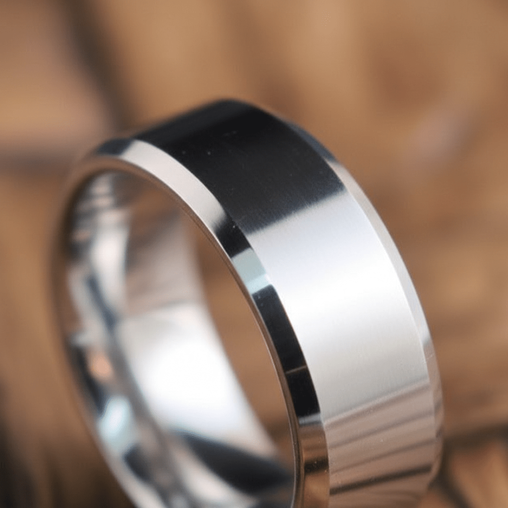 REBEL — close-up detail — men's tungsten carbide wedding ring | Aydins Jewelry