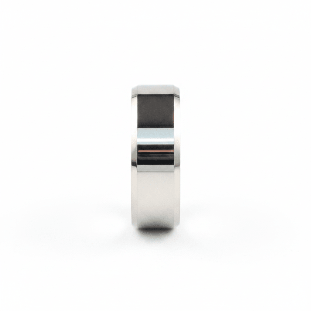 REBEL — angled view — men's tungsten carbide wedding ring | Aydins Jewelry