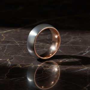 REGENT — detail view — men's tungsten carbide wedding ring | Aydins Jewelry
