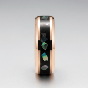 RESINOVA — Center-through axial view — men's tungsten wedding ring.