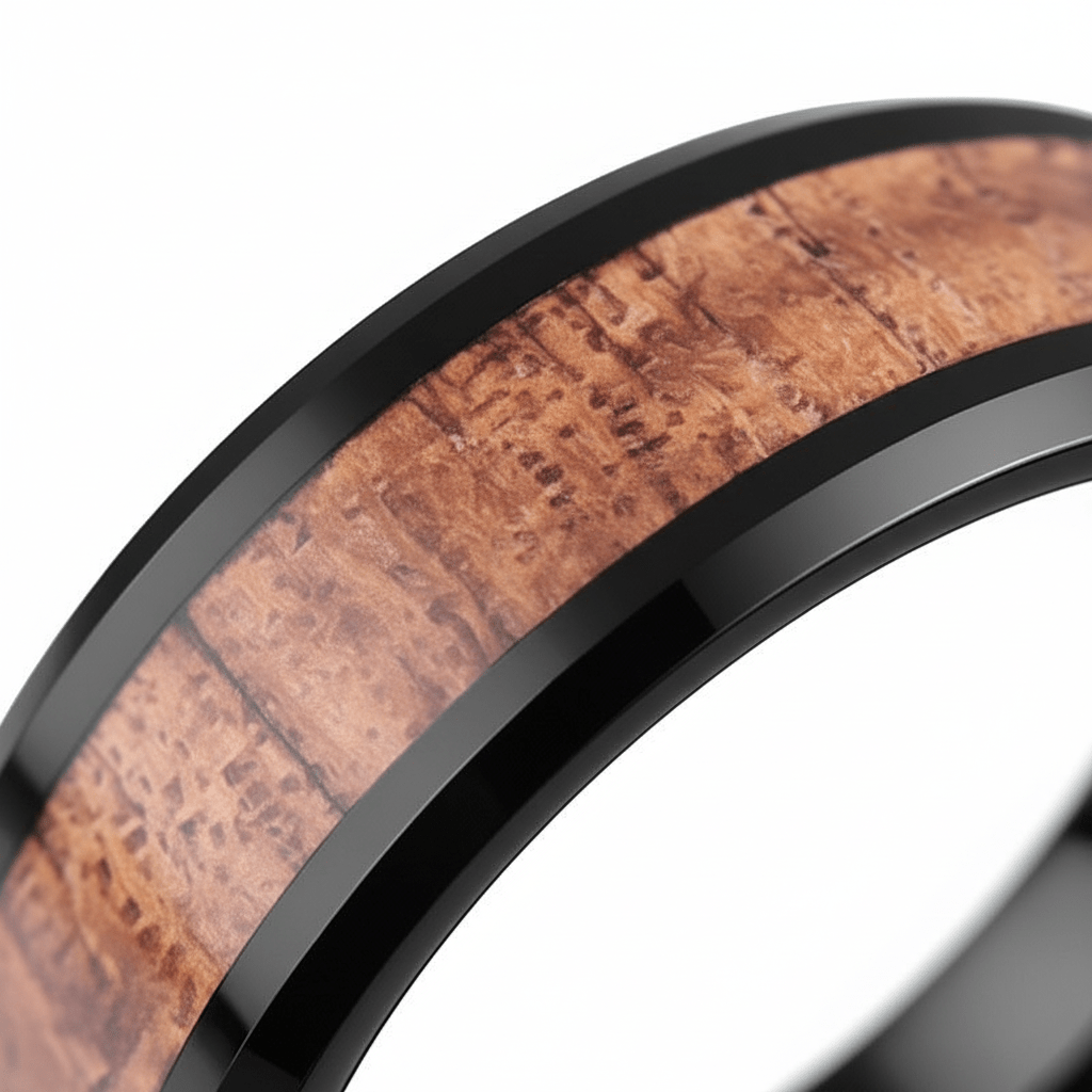 RHYTHM — close-up detail — men's tungsten carbide wedding ring | Aydins Jewelry