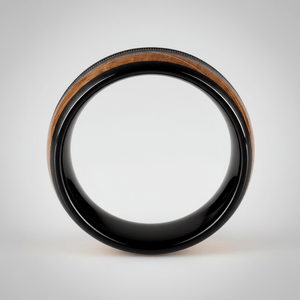 RIFFSON — Center-through axial view — men's tungsten wedding ring.