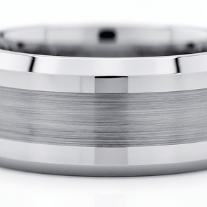 ROCK — close-up detail — men's tungsten carbide wedding ring | Aydins Jewelry