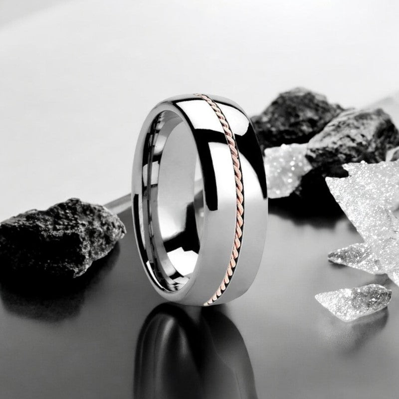 ROSSMOOR Tungsten Carbide men's wedding band, image 1