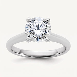 Round lab-grown diamond solitaire engagement ring, in White Gold, studio hero