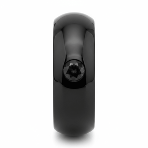 SANCHO — Front-facing straight-on view — men's tungsten wedding ring.