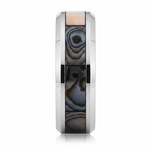 SCORPIO — Front-facing straight-on view — men's tungsten wedding ring.