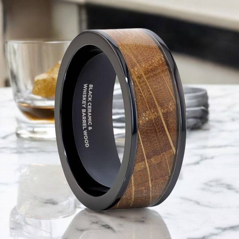 SCOTCH Black Ceramic men's wedding band, image 1