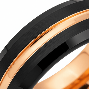 SENNA — Extreme macro detail — men's tungsten wedding ring.