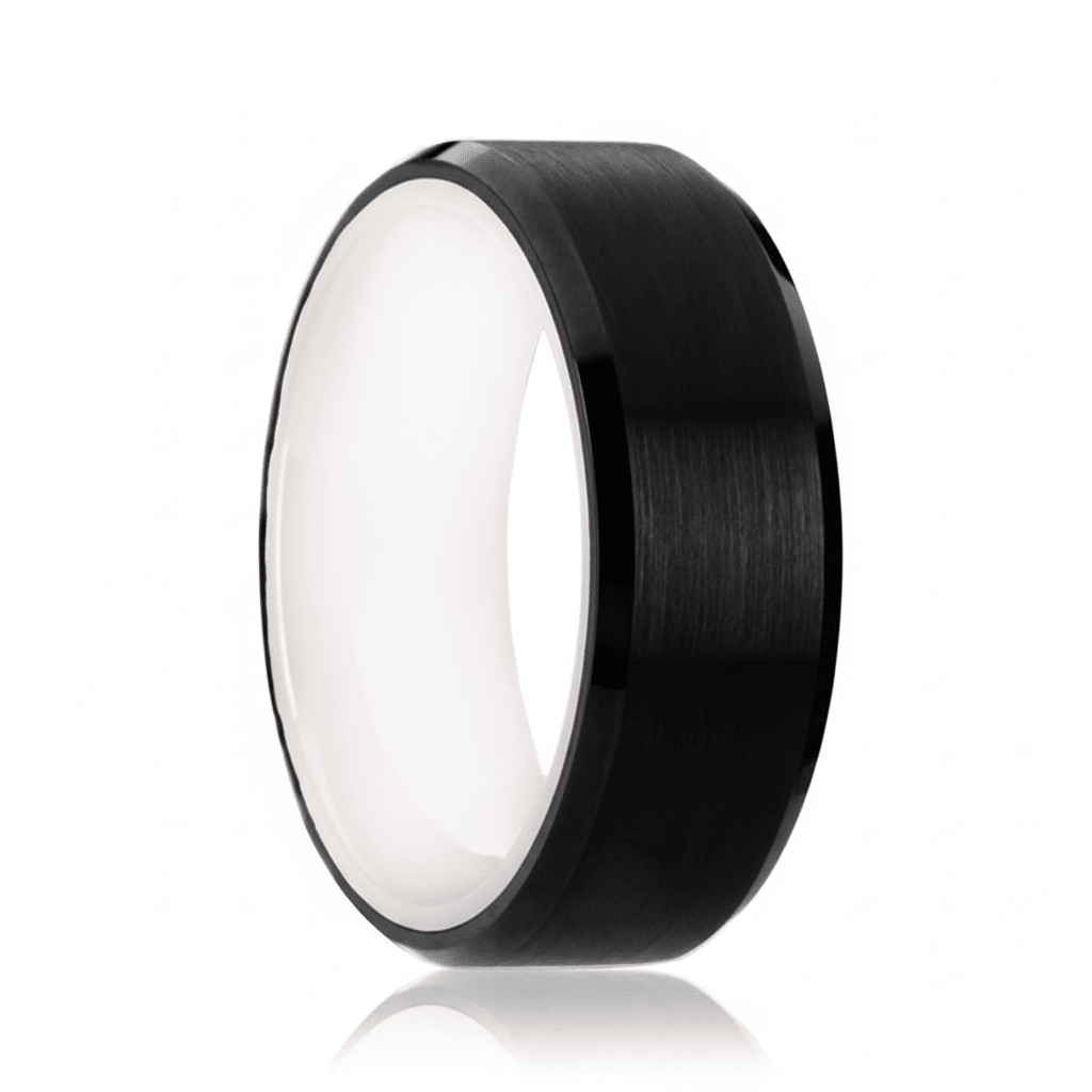 SIGMA — Hero product shot — men's tungsten wedding ring.