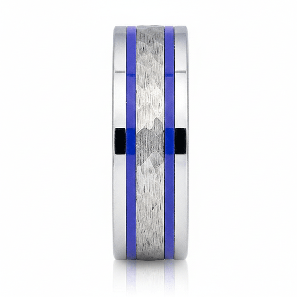 SKYFORCE — angled view — men's tungsten carbide wedding ring | Aydins Jewelry