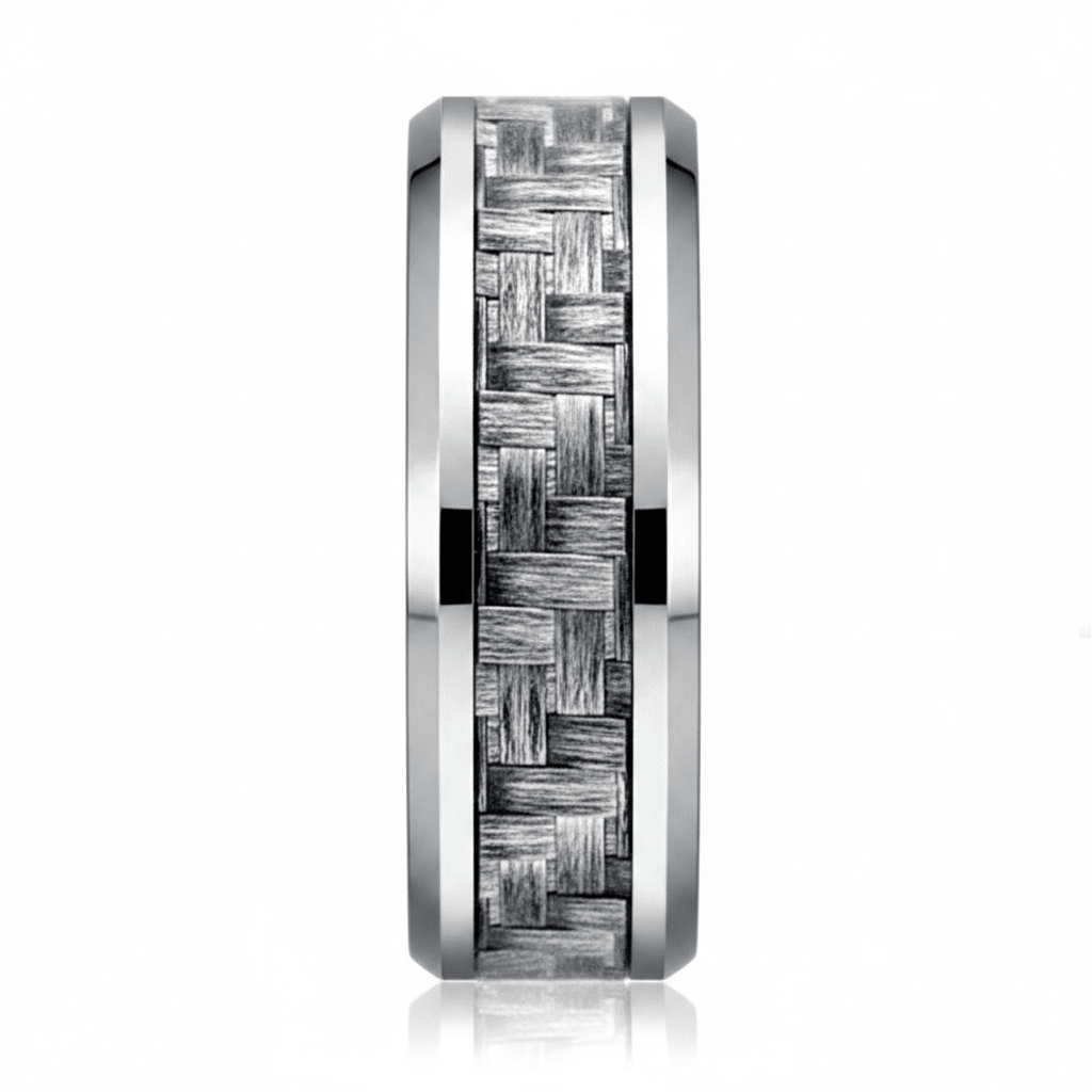 SKYLO — angled view — men's tungsten carbide wedding ring | Aydins Jewelry