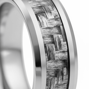 SKYLO — close-up detail — men's tungsten carbide wedding ring | Aydins Jewelry
