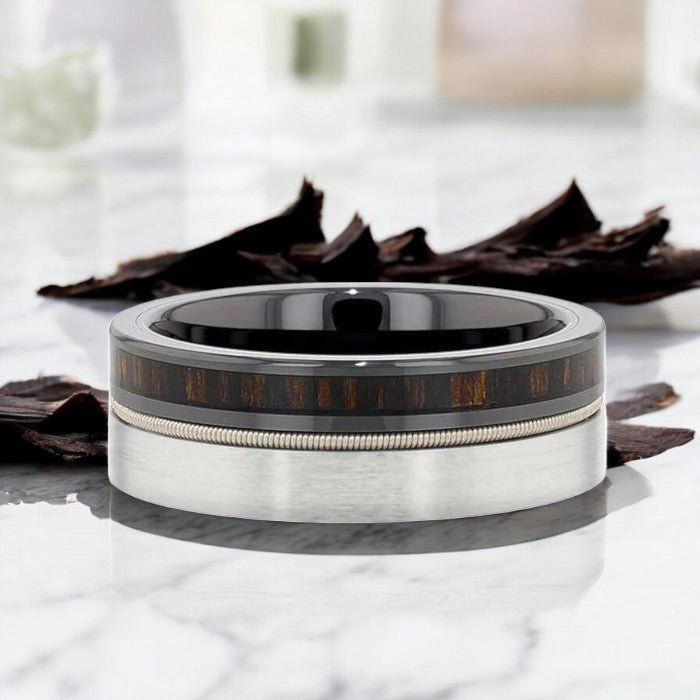 SLATE Black Ceramic men's wedding band, image 4