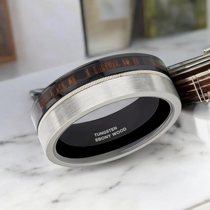 SLATE Black Ceramic men's wedding band, image 2