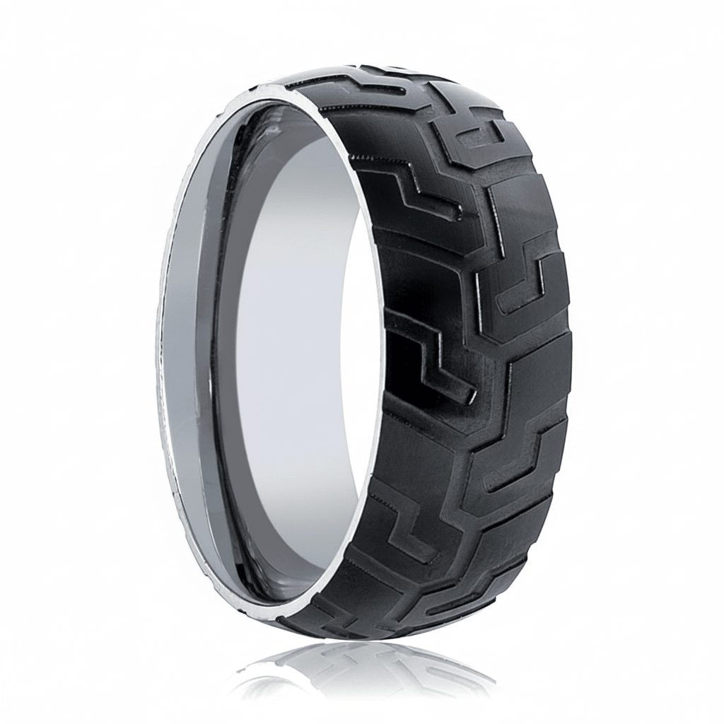 SLAYER — hero shot — men's tungsten carbide wedding ring | Aydins Jewelry