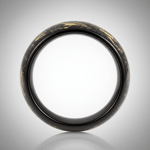 SLICK — Center-through axial view — men's tungsten wedding ring.