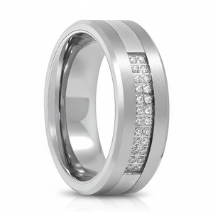 SPARKLUXE — hero shot — men's tungsten carbide wedding ring | Aydins Jewelry