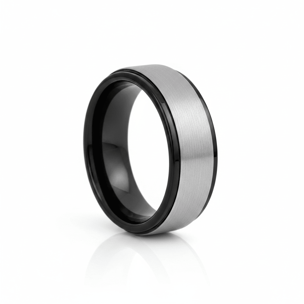 SPHERE — hero shot — men's tungsten carbide wedding ring | Aydins Jewelry