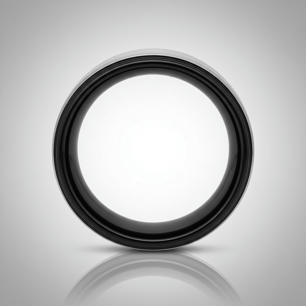 SPHERE — alternate angle — men's tungsten carbide wedding ring | Aydins Jewelry