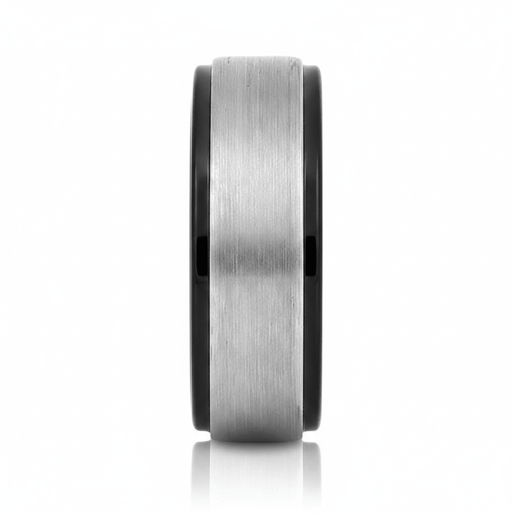 SPHERE — angled view — men's tungsten carbide wedding ring | Aydins Jewelry