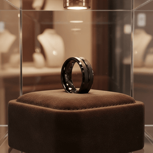 SQUAD — display shot — men's tungsten carbide wedding ring | Aydins Jewelry