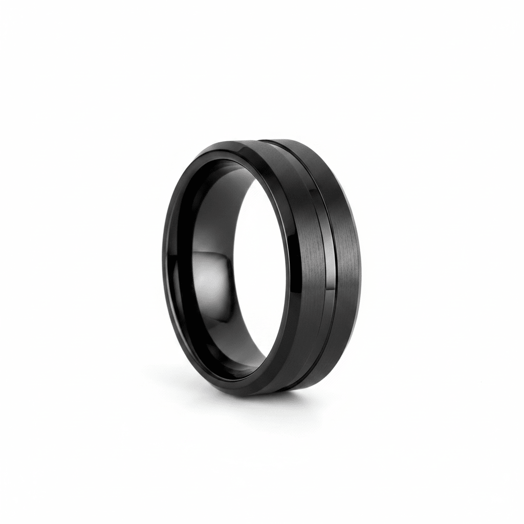 SQUAD — hero shot — men's tungsten carbide wedding ring | Aydins Jewelry