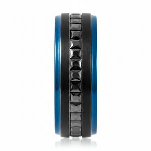 STALLION — Front-facing straight-on view — men's tungsten wedding ring.