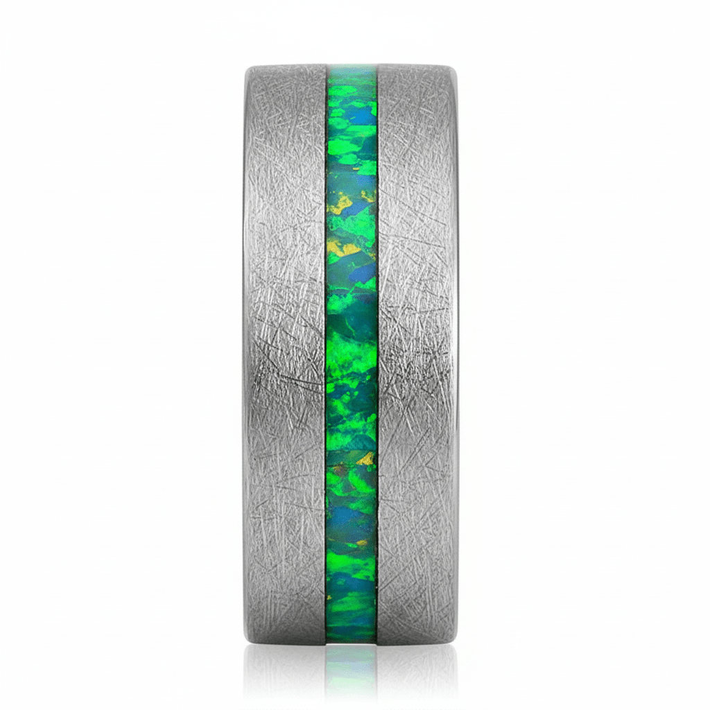 STARK — Front-facing straight-on view — men's tungsten wedding ring.