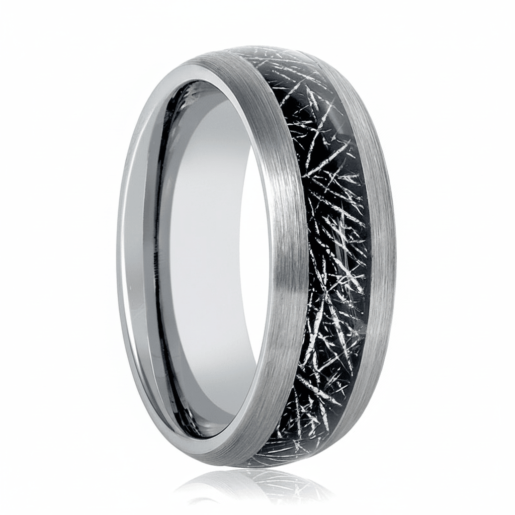 STARY — hero shot — men's tungsten carbide wedding ring | Aydins Jewelry