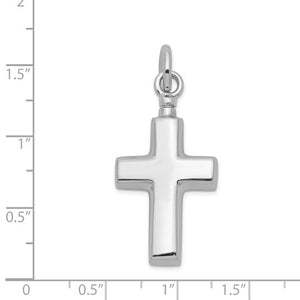 Sterling Silver Polished Cross Ash Holder Pendant - Memorial Keepsake Jewelry - Pendant - Aydins Jewelry - 3