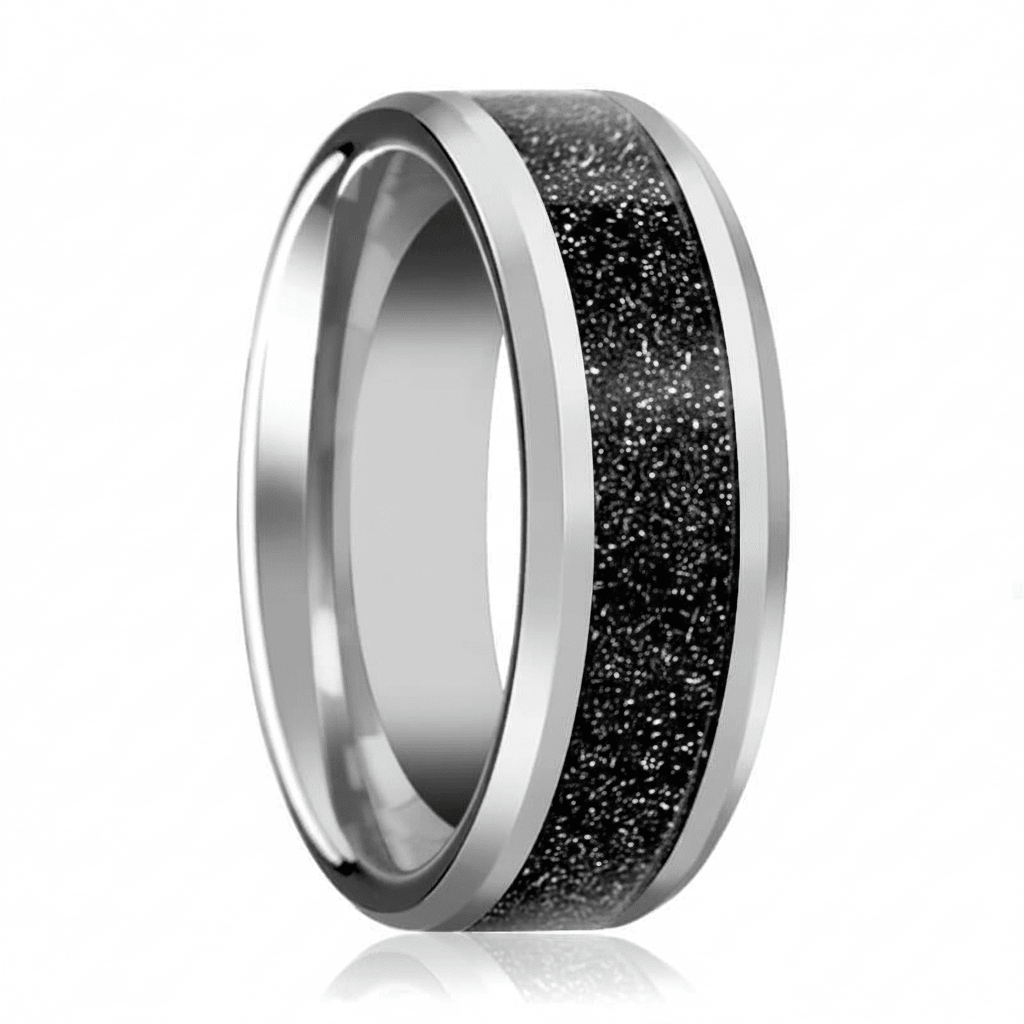 STORMIC — hero shot — men's tungsten carbide wedding ring | Aydins Jewelry