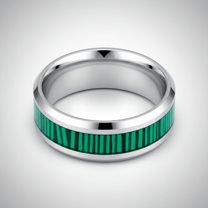 SUITLAND — Center-through axial view — men's tungsten wedding ring.