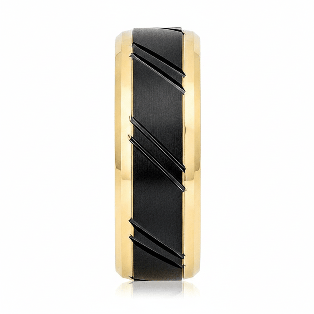 TALON — Front-facing straight-on view — men's tungsten wedding ring.