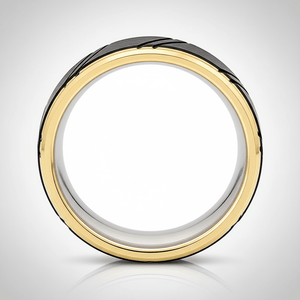 TALON — Center-through axial view — men's tungsten wedding ring.