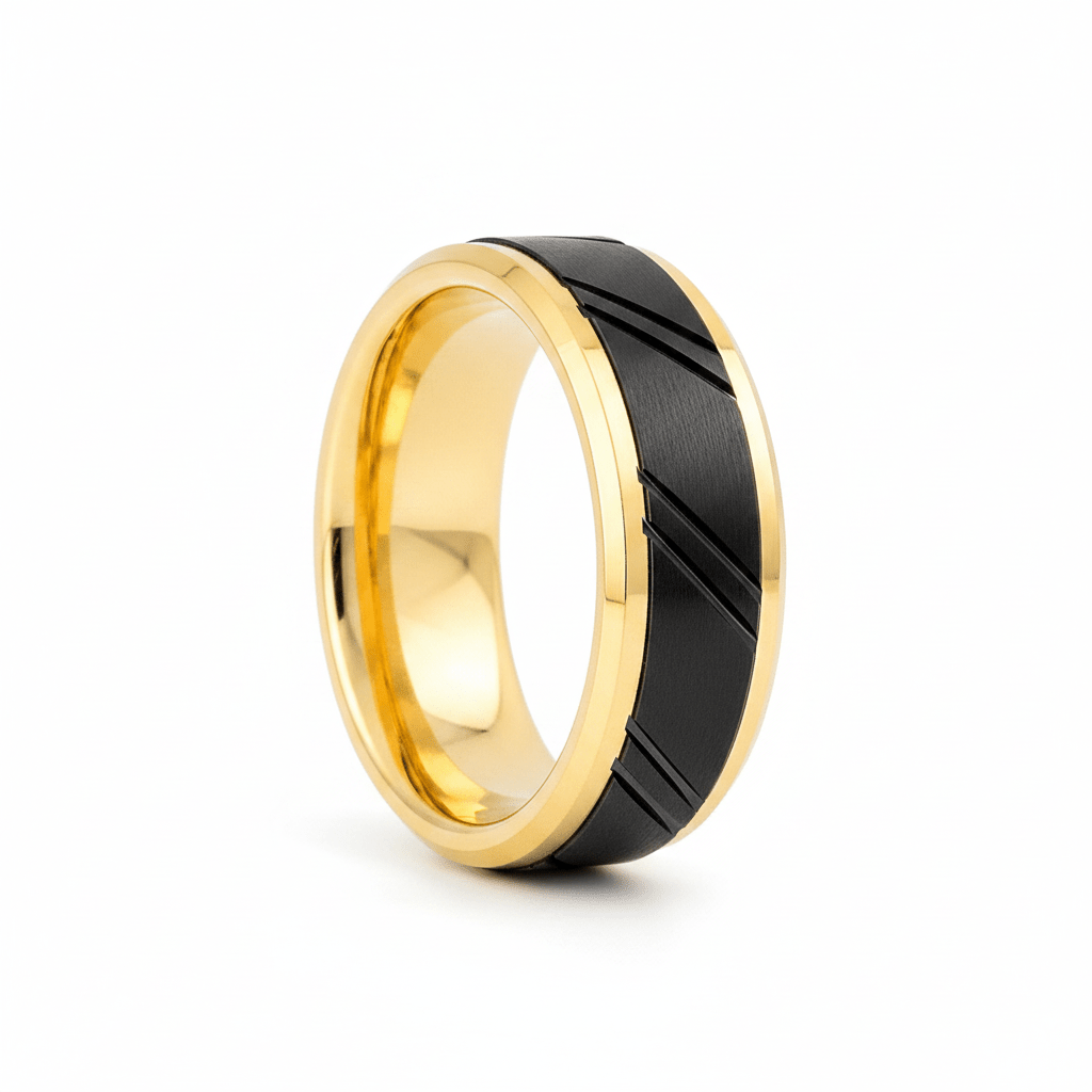 TALON — Hero product shot — men's tungsten wedding ring.