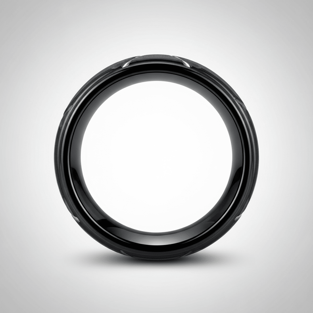 TERRANCE — Center-through axial view — men's tungsten wedding ring.